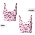 thumbnail image 5 of Fotbe Flower Butterfly Pattern Womens' Sports Bra Longline Wirefree Padded with Medium Support Sports Moisture-Wicking Workou Vest,Tank Top-, 5 of 7
