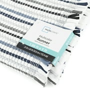 Mainstays Coastal Stripe Indoor Runner 20 x 60 – Blue, White & Black