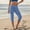 Blue, variant on Women's Elastic Waist Jogger Capri Pants, Loose Breathable with Pockets, 7/8 Cropped Trousers for Yoga Outdoor Workout Black L