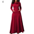 thumbnail image 1 of Sonducket Vestido Largo Mujer Color Sólido Noche Noche Fiesta Disfraz Vestidos Vino rojo S, 1 of 7