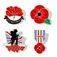 thumbnail image 1 of Stickers-4pcs poppy flower brooch, 1 of 5