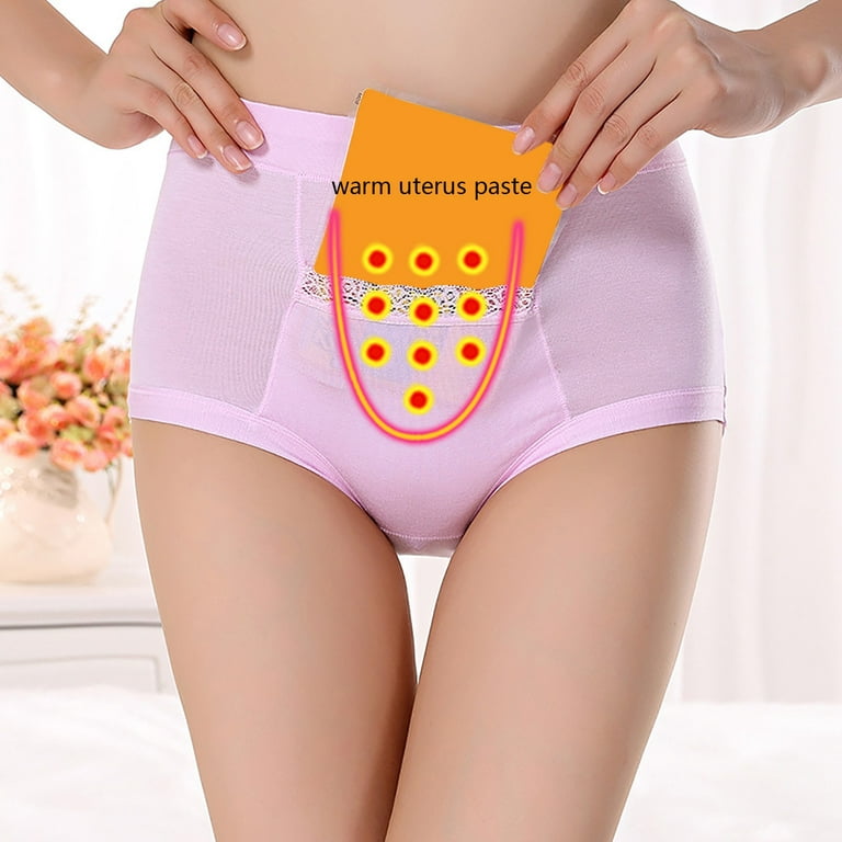 Baqcunre Women Plus Size Menstrual Period Bamboo Fiber Pocket Warm High  Waist Anti-Side Leakage Underwear Womens Clothes Period Underwear Panties  for Women Womens Underwear,Pink,Xxl 