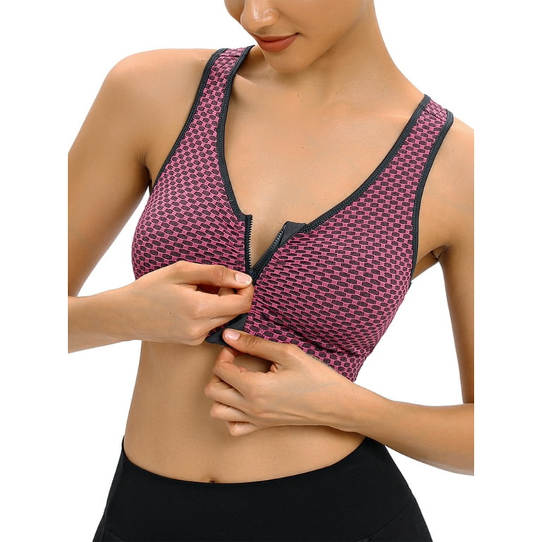 Lelinta Front Zipper Sports Bras for Women Wireless Racerback Yoga Bras  Post-Surgery Bra Workout Gym Tank Tops Vest : : Clothing,  Shoes & Accessories