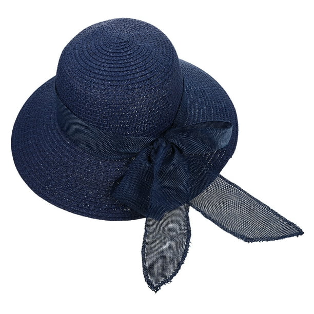 KAKOWELY 1 sombrero de paja con lazo, ala ancha, bloqueador solar, protección UV, sombrero de verano