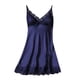 thumbnail image 1 of Gibobby Pijamas mujer calientitas Camisón con tirantes sexy para mujer Pijama casual de encaje de pasión para el(Azul,G), 1 of 3