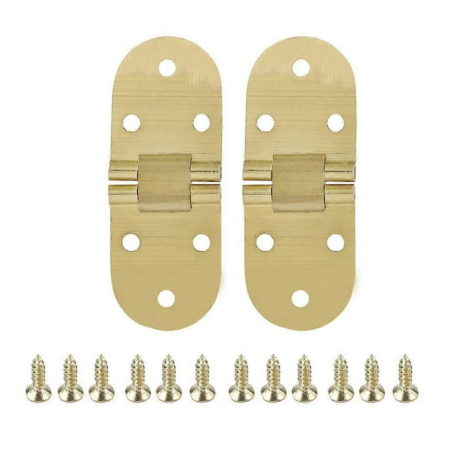 Sewing machine hinge, 80 x 30 mm, copper-plated metal, rounded edges, for folding table and furniture