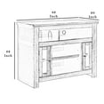 thumbnail image 3 of Benjara Wooden TV Stand with Two Glass Inserted Door Cabinets and Open Shelves, Brown, 3 of 5