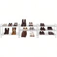 thumbnail image 4 of 3-Tier Stackable Mesh Shoe Rack Silver, 4 of 8