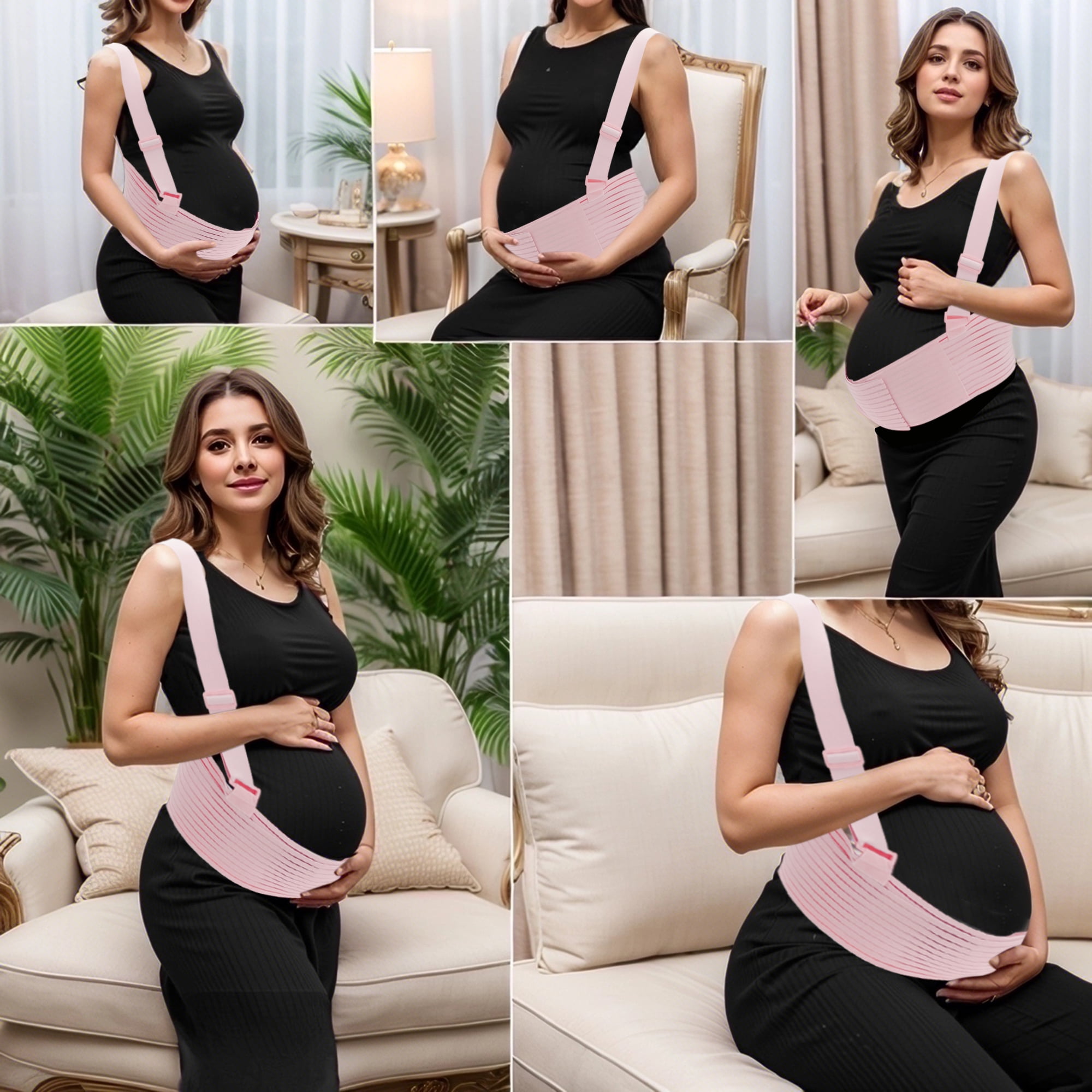 Unique Bargains Maternity Support Belts Pregnancy Belly Band 1 Pc XX Large Pink