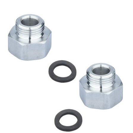 Stainless Steel G1/2" to G3/8" Thread Adapter 2PC With Seals for Faucet Plumbing & Water Line