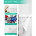 thumbnail image 3 of No Hook Shower Curtain with Snap-in Liner, 4th of July Gnomes Waterproof Fabric Bathroom Curtains, Star Independence Day Black Plaid Bath Curtains & Mesh Top Window 60"x72", 3 of 6