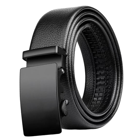 segolike Ratchet Belt Automatic Buckle Belt PU Leather Adjustable Business Pants Belt Men's Belt for Jeans Gentleman Business Suit C