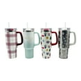 thumbnail image 4 of Holiday Time 40oz STAINLESS STEEL TUMBLER WITH STRAW SNOWFLAKE, 4 of 7