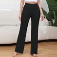 thumbnail image 2 of Lounge Pants for Women with Pockets High Waisted Stretch Soft Casual PJs Bottom Wide Leg Gym Yoga Sweatpants (XL, Black), 2 of 6