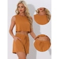 thumbnail image 2 of DARING DIVA Women's 2 Pcs Outfits Summer Top and Casual Shorts Sets XS Caramel, 2 of 6