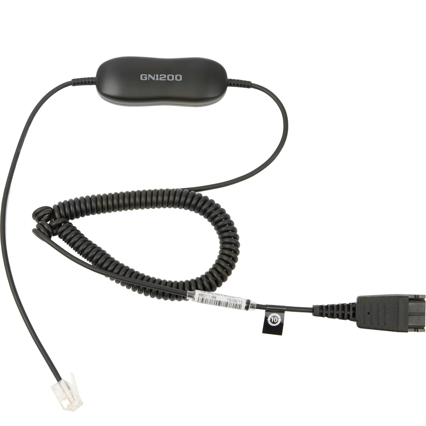 Jabra GN1210 RJ9 Modular Plug to GN Netcom QD 0.8m Straight SmartCord 88001-96 