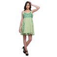 thumbnail image 1 of Moomaya Embroidery Dress For Women Spaghetti Straps Top Solid Short Tunic, 1 of 1
