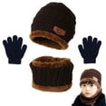 thumbnail image 2 of KYAIGUO 1-5T Girls Boys Winter Hat Gloves Scarf Set 3PCS Beanie Hats with Pom Knit Neck Warmer Gaiter Mittens Fleece Lined Set for Toddler Baby, 2 of 9