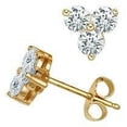 thumbnail image 1 of 1ct Three Stone Diamond Earrings 14K Yellow Gold, 1 of 1