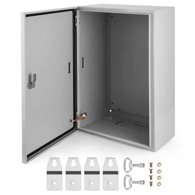 Electrical Junction Box – NEMA 4X Steel – IP66 Waterproof & Dustproof Enclosure – Secure Lock & Mounting Plate – Indoor/Outdoor – Multiple Sizes