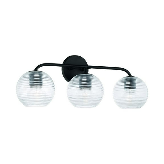 3 Light Bath Vanity In Minimalist Style-9.5 Inches Tall And 24.5 Inches Wide-Matte Black Finish Capital Lighting 149931Mb-544