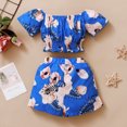 thumbnail image 4 of Vedolay Shorts Sets Girl 2 Piece Girl's Tie Dye Short Sleeve Round Neck T Shirt and Biker Shorts 2 Piece Summer Outfit,Blue 12-18 Months, 4 of 4