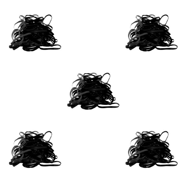Qarigey 50 piezas de banda de goma para la cabeza, mayor capacidad de tracción, aro para el cabello, fácil de almacenar, lazos para el Negro 5piezas