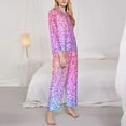 thumbnail image 3 of Goofa Colorful Glitters Printed Women’s 2 Piece Pajama Set Super,Pajamas Women's Long Sleeve Sleepwear Soft Button Down Loungewear Pjs Lounge Set Nightwear-Medium, 3 of 9