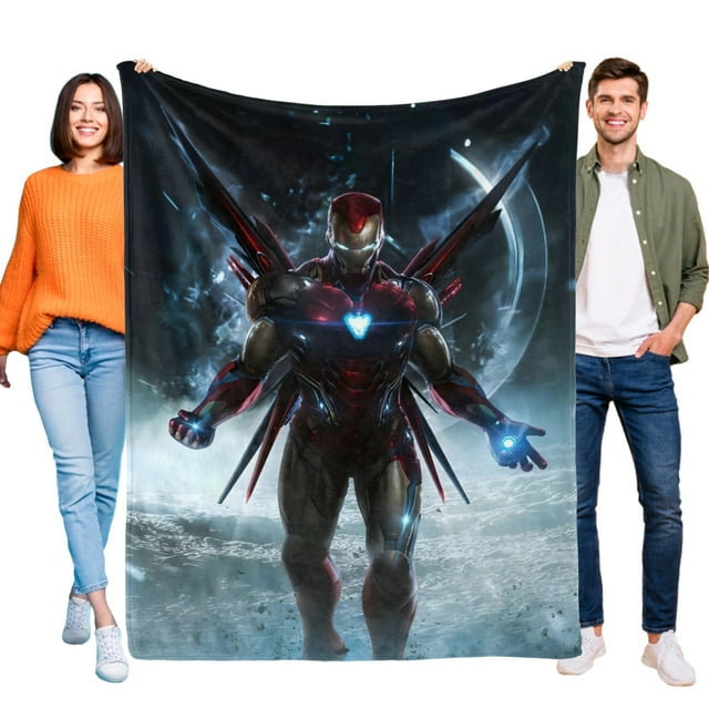 Iron Man anti-pilling, suave, ligera, esponjosa y acogedora de lujo para hogar y cocina – Perfecta para niños y adultos,180X120cm