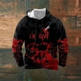 thumbnail image 2 of Birdeem Mens Leisure Draw Rope Hooded Sweatshirt Stained Lettering Print, 2 of 3