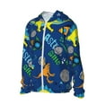 thumbnail image 2 of Fotbe Dinosaur In Space Men's Women's UPF 50+ Sun Protection Jacket Hooded Cooling Shirt with Pockets Hiking Outdoor Performance-Large, 2 of 9