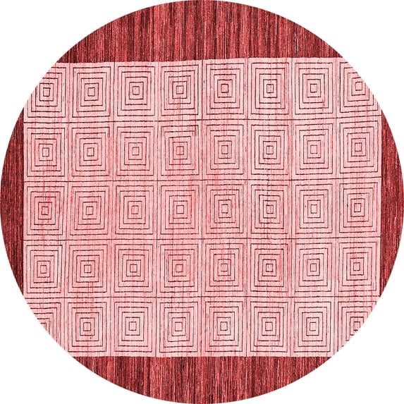 Ahgly Company Machine Washable Indoor Round Oriental Red Modern Area Rugs, 6' Round