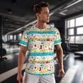thumbnail image 3 of Wukai Funny Farm Print Men's Short-Sleeved Mesh T-Shirt,Quick-Dry Short Sleeve Workout T-Shirt-5X-Large, 3 of 8