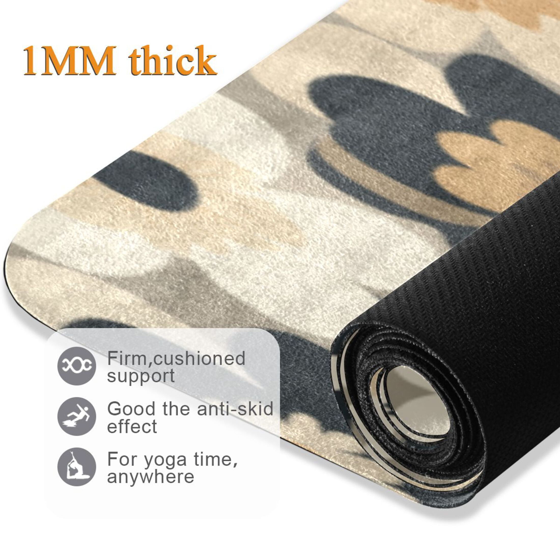 BZSMCE Yoga Mat Women Fitness Mat Retro Floral Color Fusion Pattern