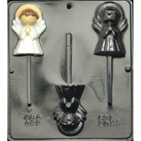 2035 Christmas Angel Lollipop Chocolate Candy Mold