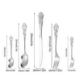 thumbnail image 4 of Stainless Steel Cutlery Set 5-piece Silverware Set with Floral Engraved Handles, Dishwasher Safe & Rust Resistant for Everyday Dining and Formal Occasions,Vsgery, 4 of 9