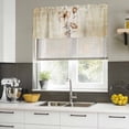 thumbnail image 5 of 2 Pack Valances for Windows, Brown Ombre Daisy Window Valances for Living Room/Bedroom/Bathroom, Farmhouse Vintage Floral Botanical Light Filtering Kitchen Curtain Valance 60"W x18" L, 5 of 9