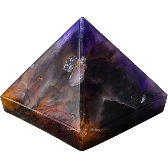 Amethyst Chevron Pyramid Crystal Healing Stones - 1.5" Inch