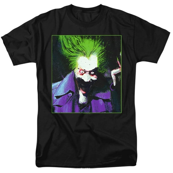 Batman Arkham Asylum Joker S/S Adult 18/1 T-Shirt Black