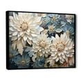 thumbnail image 2 of Designart "Mosaic Of Blooms: White And Blue Chrysanthemum Garden IV" Chrysanthemums Floater Framed Wall Art Prints, 2 of 5