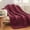 Burgundy Red, variant on Chunky Knit Blanket Throw Knitted Throw Blankets for Couch Bed Fluffy Soft Blanket with Jumbo Chenille Yarn Thick 100% Handmade (Purple, 51"×63")