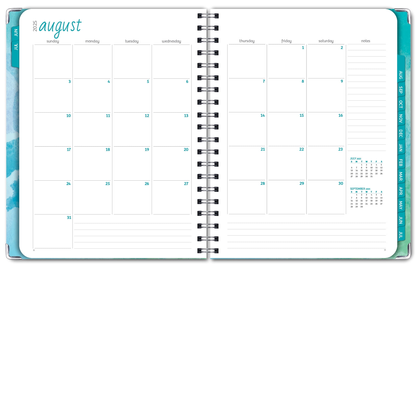 Academic Year 2025-2026 Planner, June 2025 - July 2026, 8.5"x11" Daily Weekly Monthly Planner Yearly Agenda, Hardcover, Bookmark, Pocket Folder and Sticky Note Set (Dragonflies)