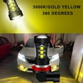 thumbnail image 3 of Gold Yellow H11 H8 LED Fog Light  80W High Power Driving Projector DRL Bulbs 3000K, 3 of 7