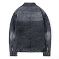 thumbnail image 5 of XMMSWDLA Sales Clearance Blousse for Men Autumn Spring And Autumn Solid Color Zipper Faux Leather Jacket, 5 of 8