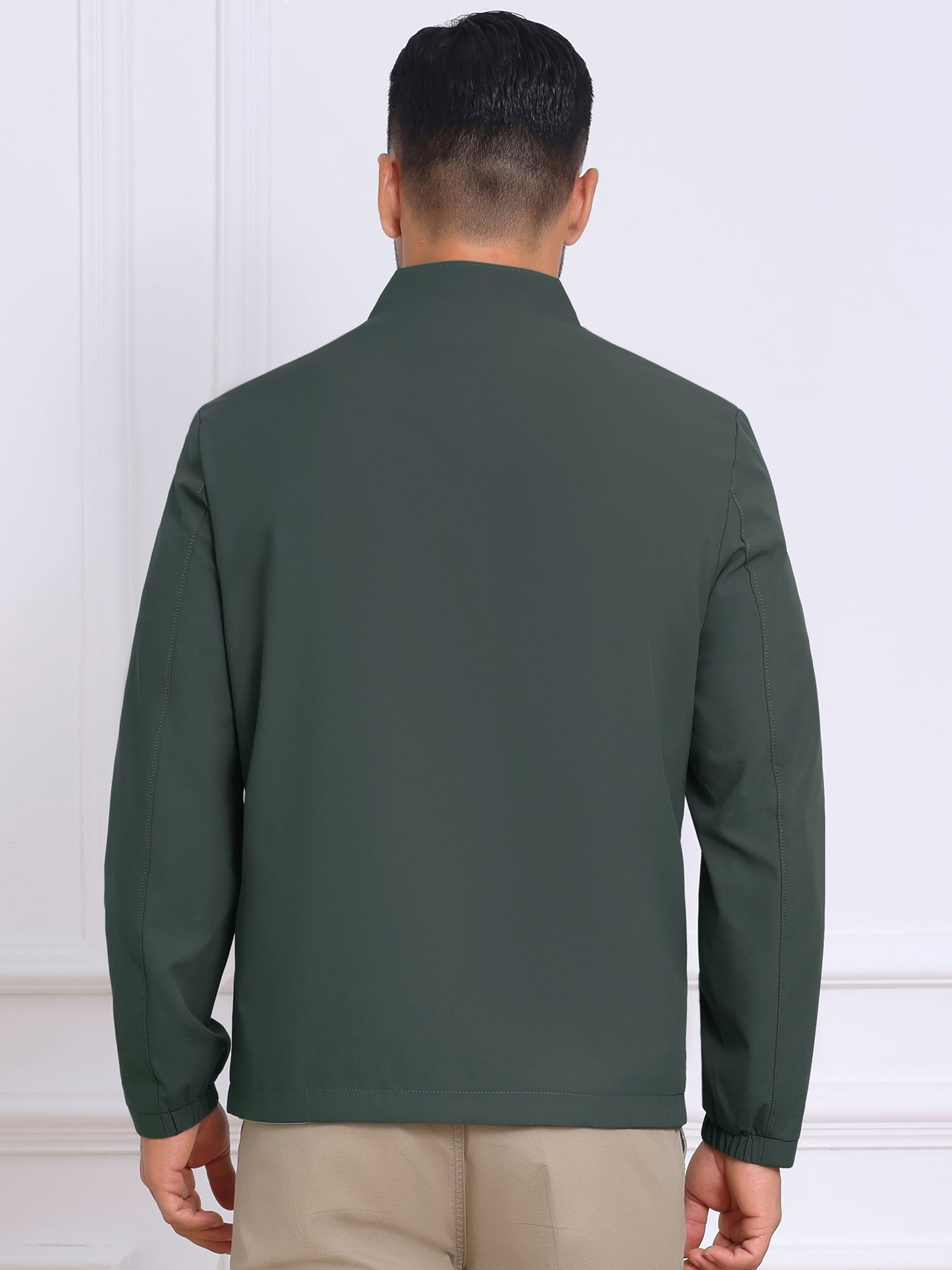 DARING DIVA Lightweight Stand Collar Full Zip Up Golf Bomber Jacket M Dark Green