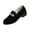 Black, variant on Women’s Loafers Rhinestone Buckle Suede Slip On Low-Heel Dress Shoes Elegant Block Heel Flats Work Office Walking Shoes Black