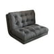thumbnail image 4 of Sofá cama plegable con soporte para la espalda, posición ajustable, cubierta de cuero PU, asientos de suelo plegables para juegos, lectura, hogar, gris oscuro, 4 of 9