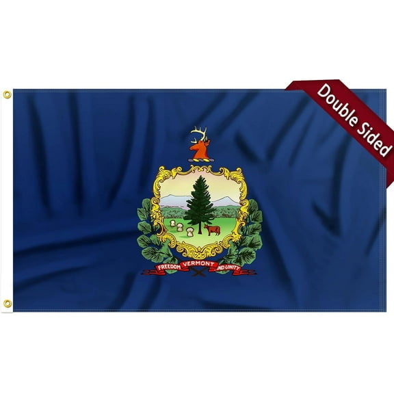 FLAGWIN Vermont Flag 3x5 FT - 3 Ply Double Sided Polyester Vermont State Flag with Brass Grommets - Vivid Color and Fade Proof State of Vermont Flag 3x5 Outdoor