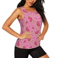 thumbnail image 2 of Vsdgher Watermelon Print Tank Top Sports Vest Bra for Women Sports ,Performance Stretchy Quick Dry Sports Workout Running Top Vest with Removable Pads, 2 of 8