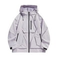 thumbnail image 2 of Fengqque Men's Outdoor Waterproof Jacket Lightweight Windproof Rainproof Outdoor Jacket Sports Windbreaker Casual Solid Color Pockets Zipper Jacket Long Sleeve Hooded Outwear Coat, 2 of 4